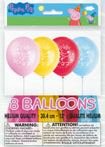 Peppa Pig 12" Latex Balloons, 8ct