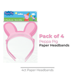 Peppa Pig Paper Headbands, 4ct