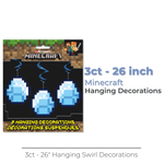 Minecraft Hanging Swirl Decorations, 26", 3ct