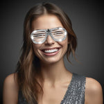 LED White Slotted Glasses