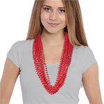 Red 33" 7mm Bead Necklaces