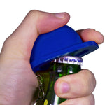 Blue Construction Hat Bottle Opener Keychain