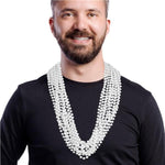 White 33" 7mm Bead Necklaces