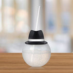 Black Fedora Hat 20 oz. Ball Cup with Straw