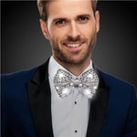 LED Silver Sequin Bow Tie