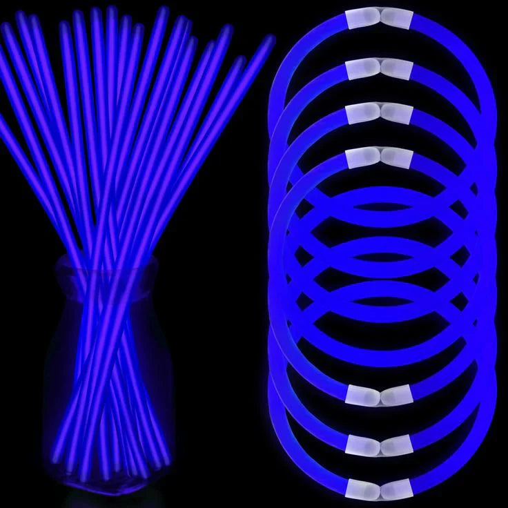 Blue Glow Sticks, Necklaces & More