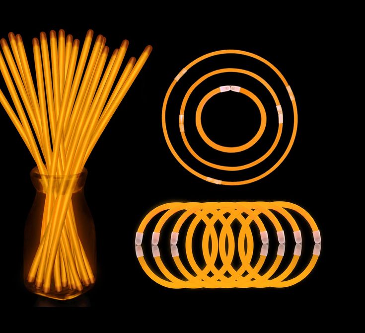 Orange Glow Sticks, Necklaces & More