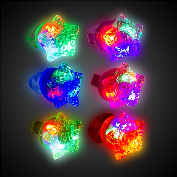 LED Love Star Jelly Rings