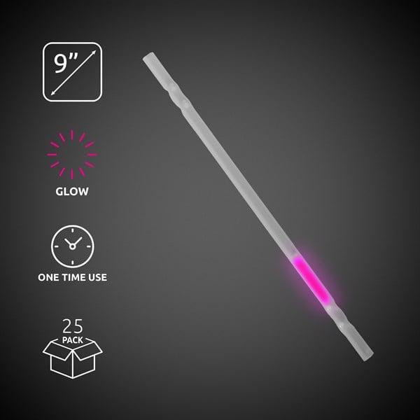 Green 9" Glow Motion Straws