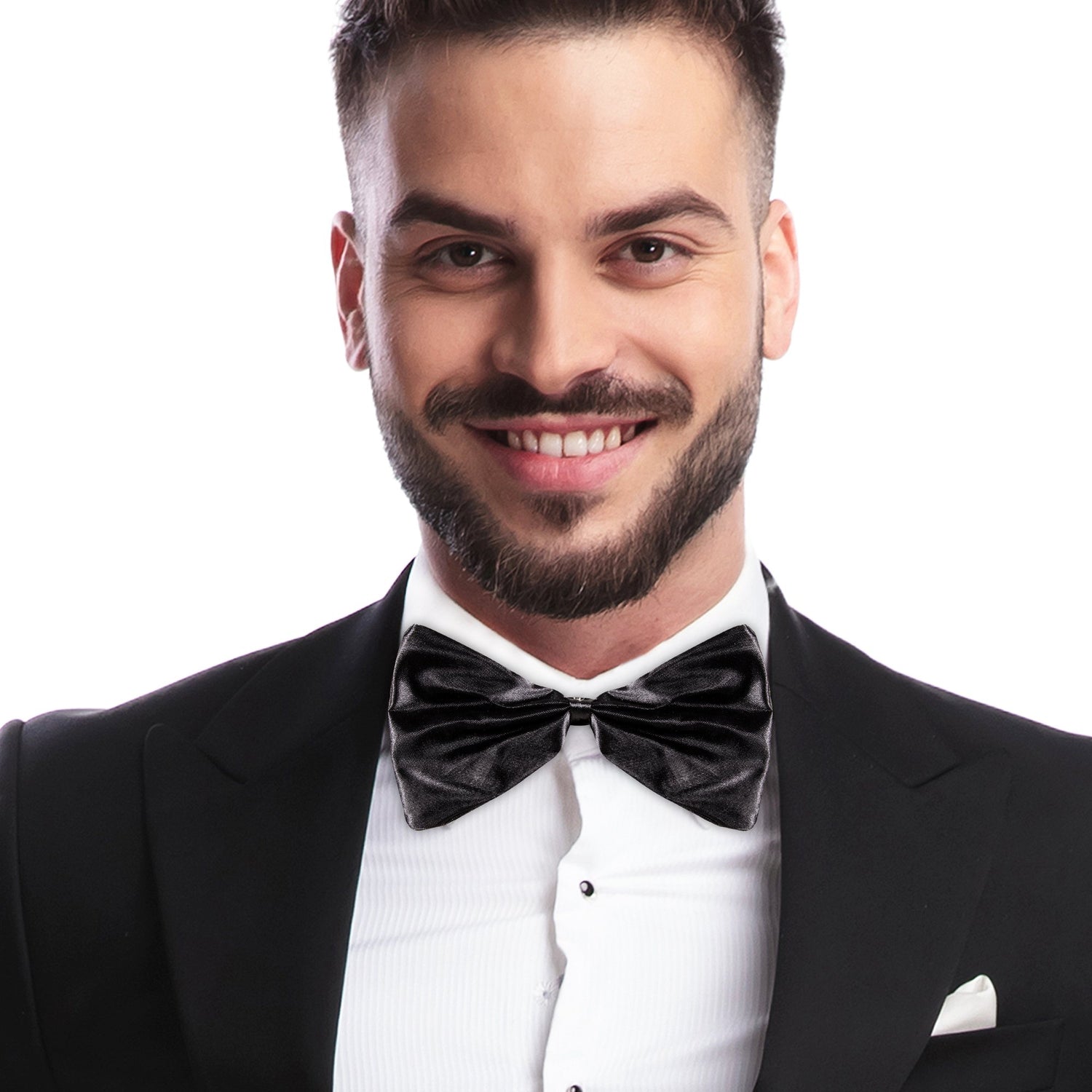 Black Satin Bow Tie