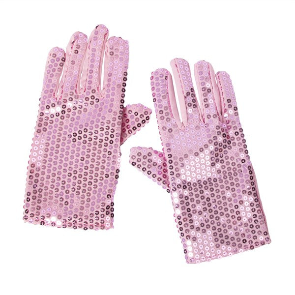 Pink Sequin Gloves