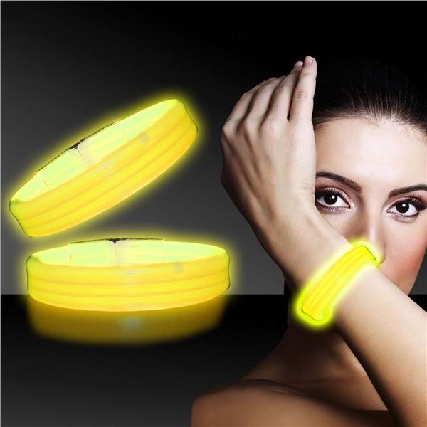 Yellow Triple Wide 9" Glow Bracelets