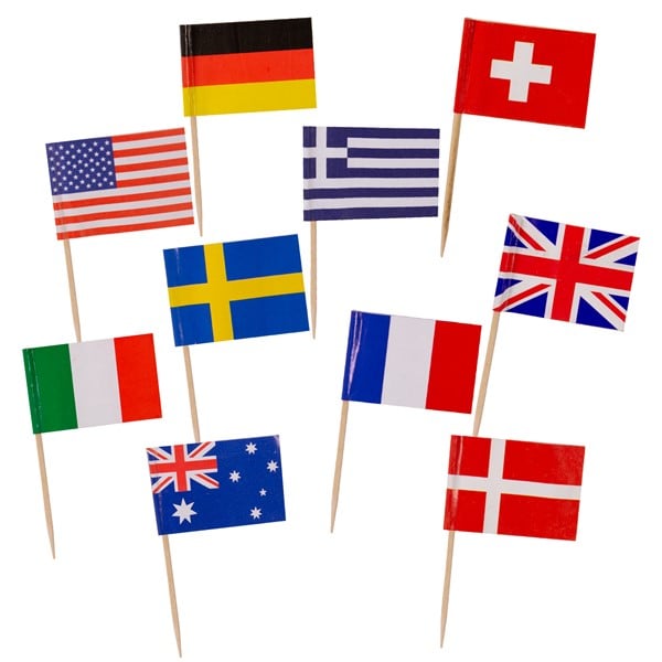 International Flag Garnish Picks