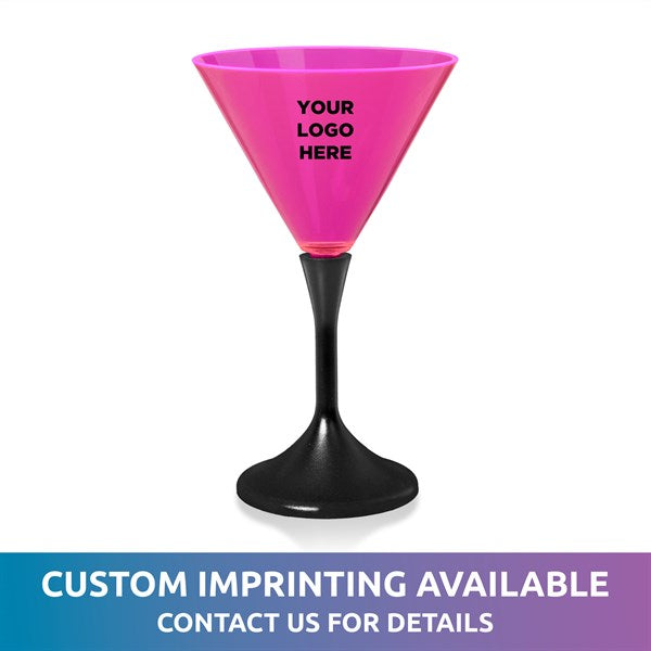 LED Neon Pink 7 oz. Martini Glass
