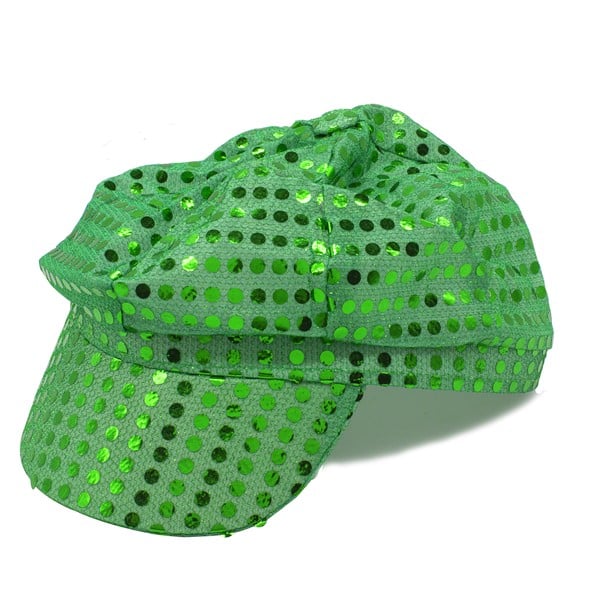 Green Sequin Newsboy Cap