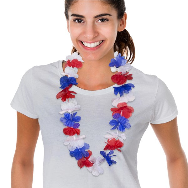 Patriotic 38" Silk Flower Leis