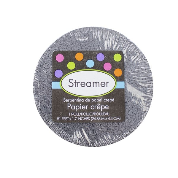 Silver Crepe Paper Streamer