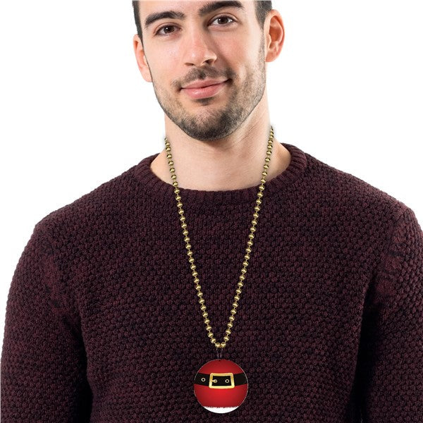 Santa Belt Medallion 33" Bead Necklaces