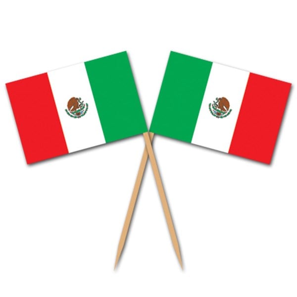Mexican Flag Garnish Picks