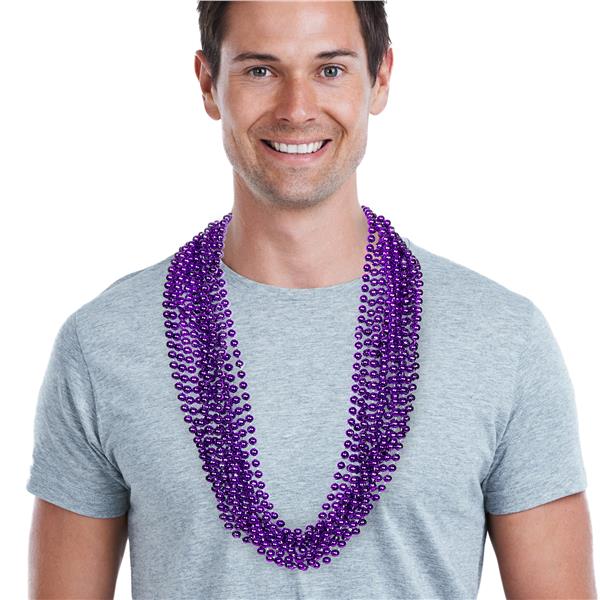 Purple 7mm Bead 33" Necklaces
