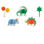 Partying Dinosaurs Assorted Honeycomb Cake Topper Kit, 5pc