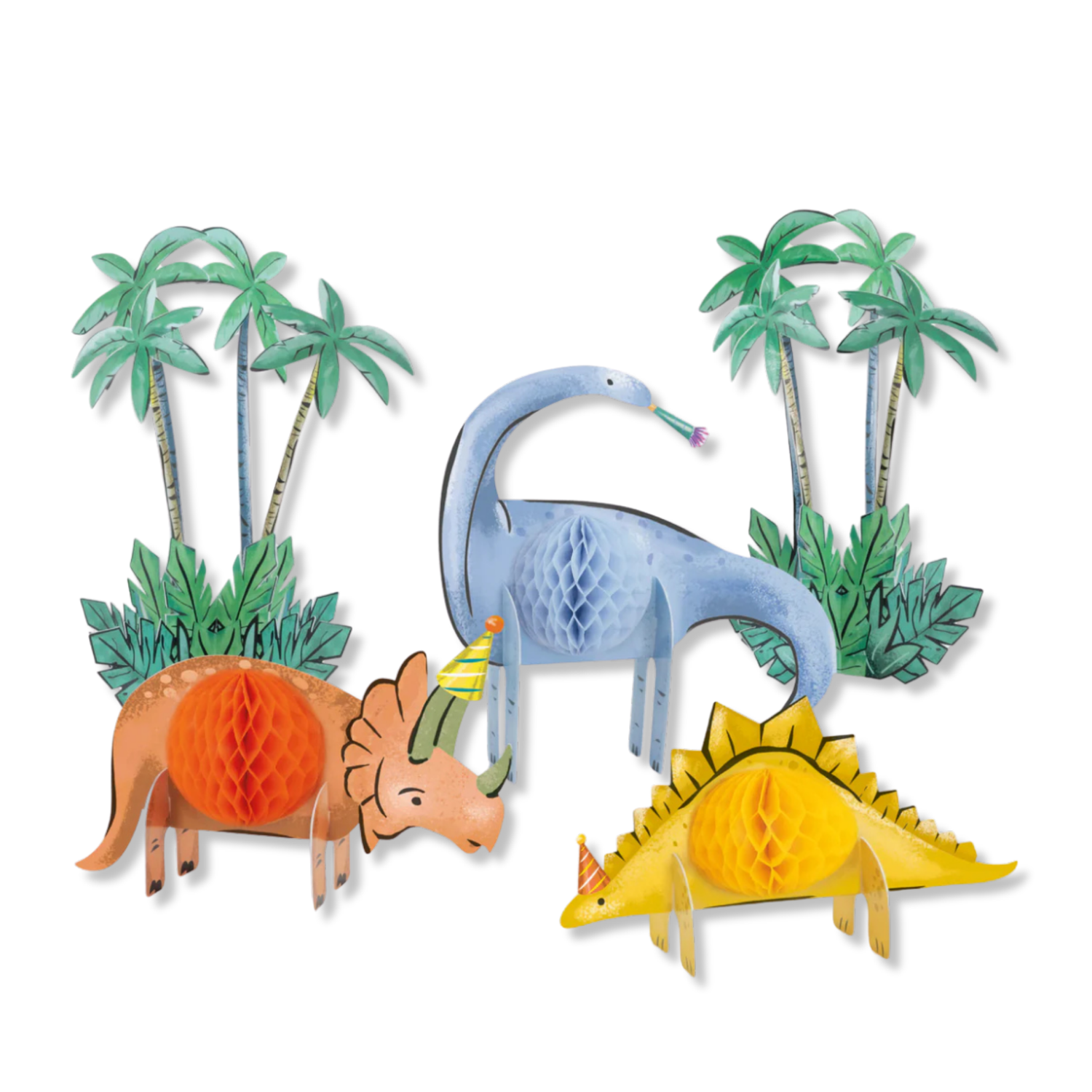 Partying Dinosaurs Honeycomb Decoration Kit, 5pc