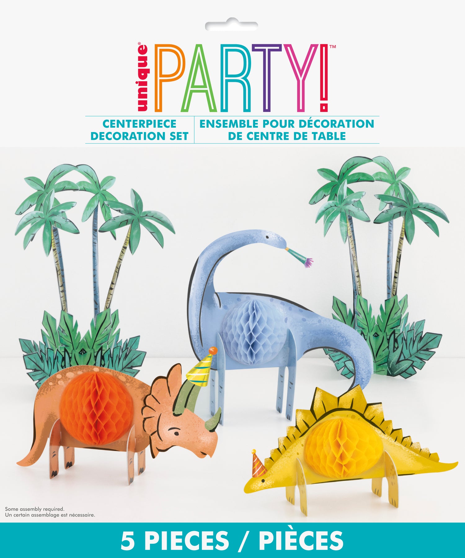 Partying Dinosaurs Honeycomb Decoration Kit, 5pc