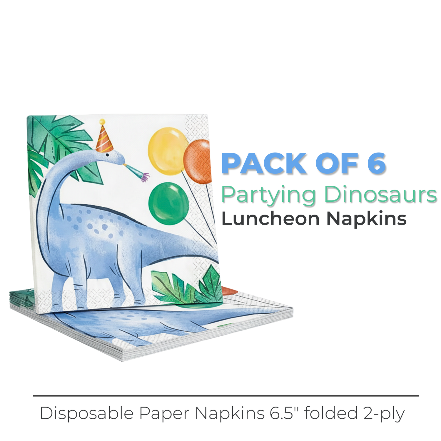 Partying Dinosaurs Luncheon Napkins, 16ct