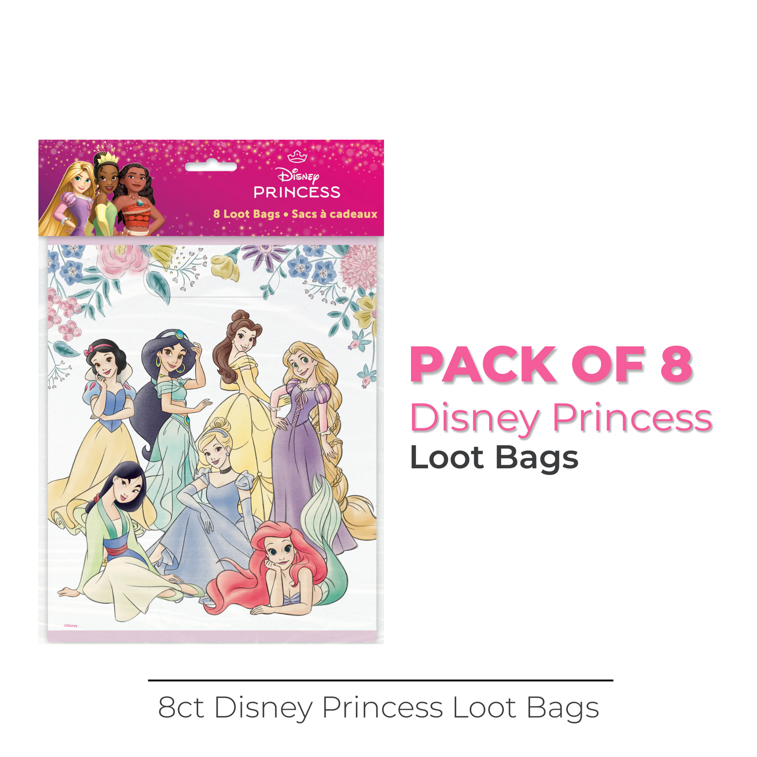 Disney Princess Loot Bags, 8ct