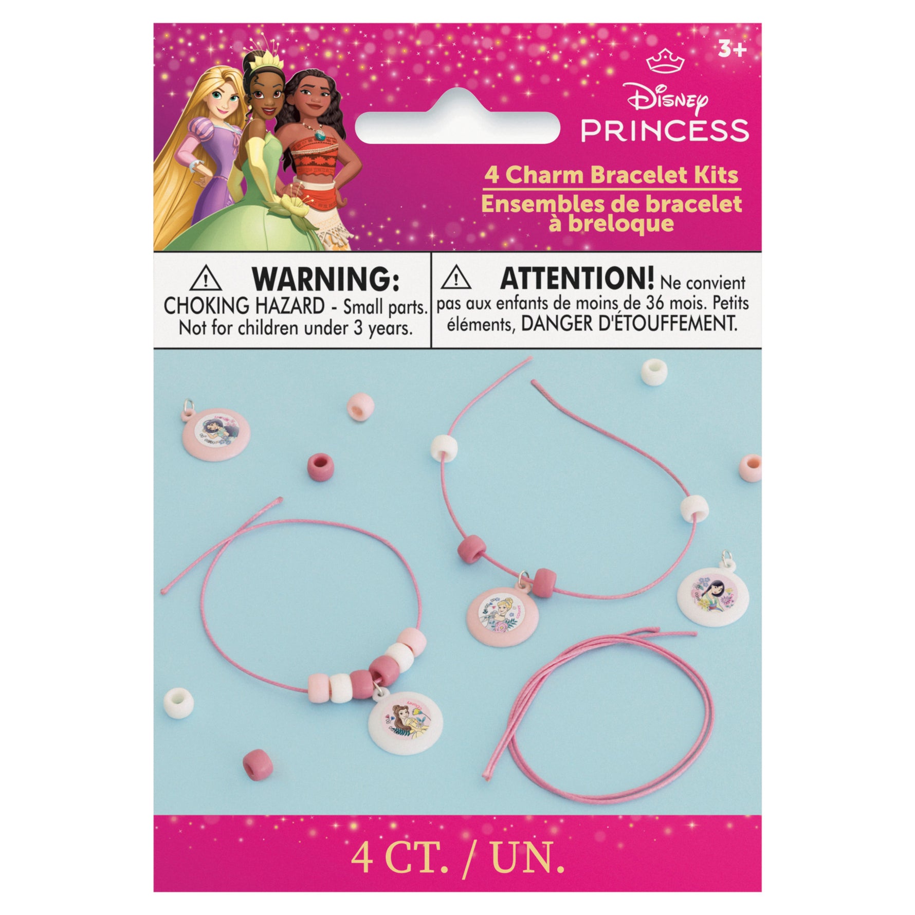 Disney Princess Assorted Charm Bracelets, 4ct - Image 2