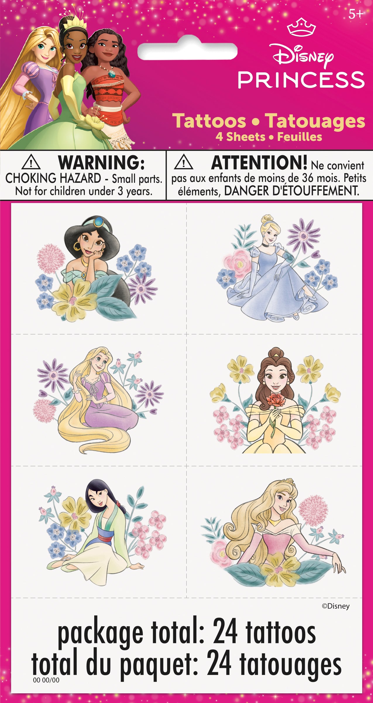 Disney Princess Tattoos, 24ct - Image 2