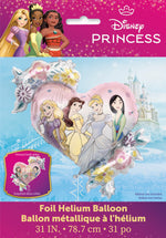 Disney Princess Heart & Flowers Shaped 31.5" Foil Balloon with Ribbon - Packaged