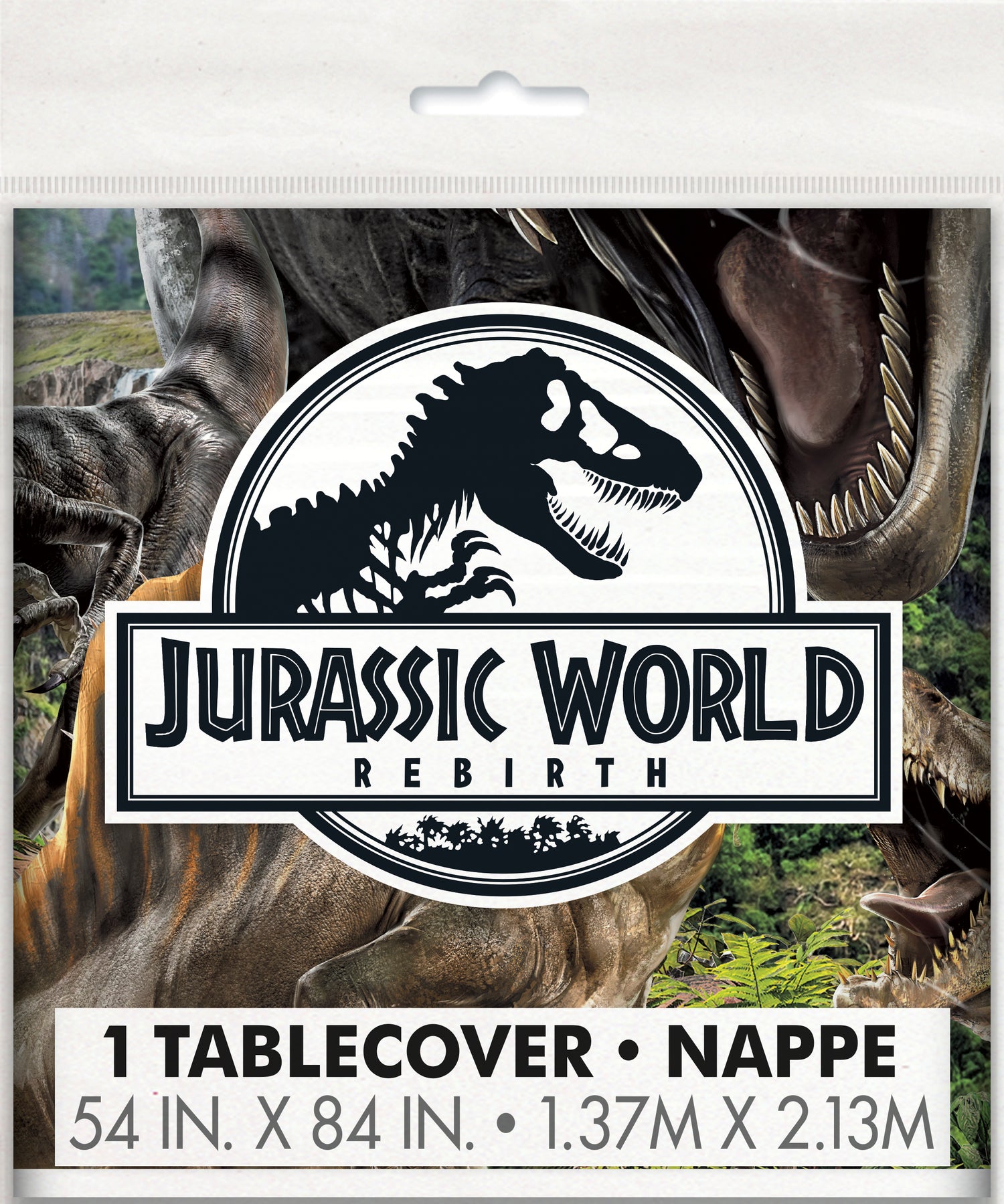 Jurassic World 4 Rectangular Plastic Table Cover, 54" x 84"