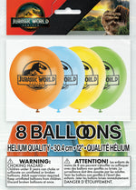 Jurassic World 4 12" Latex Balloons, 8ct