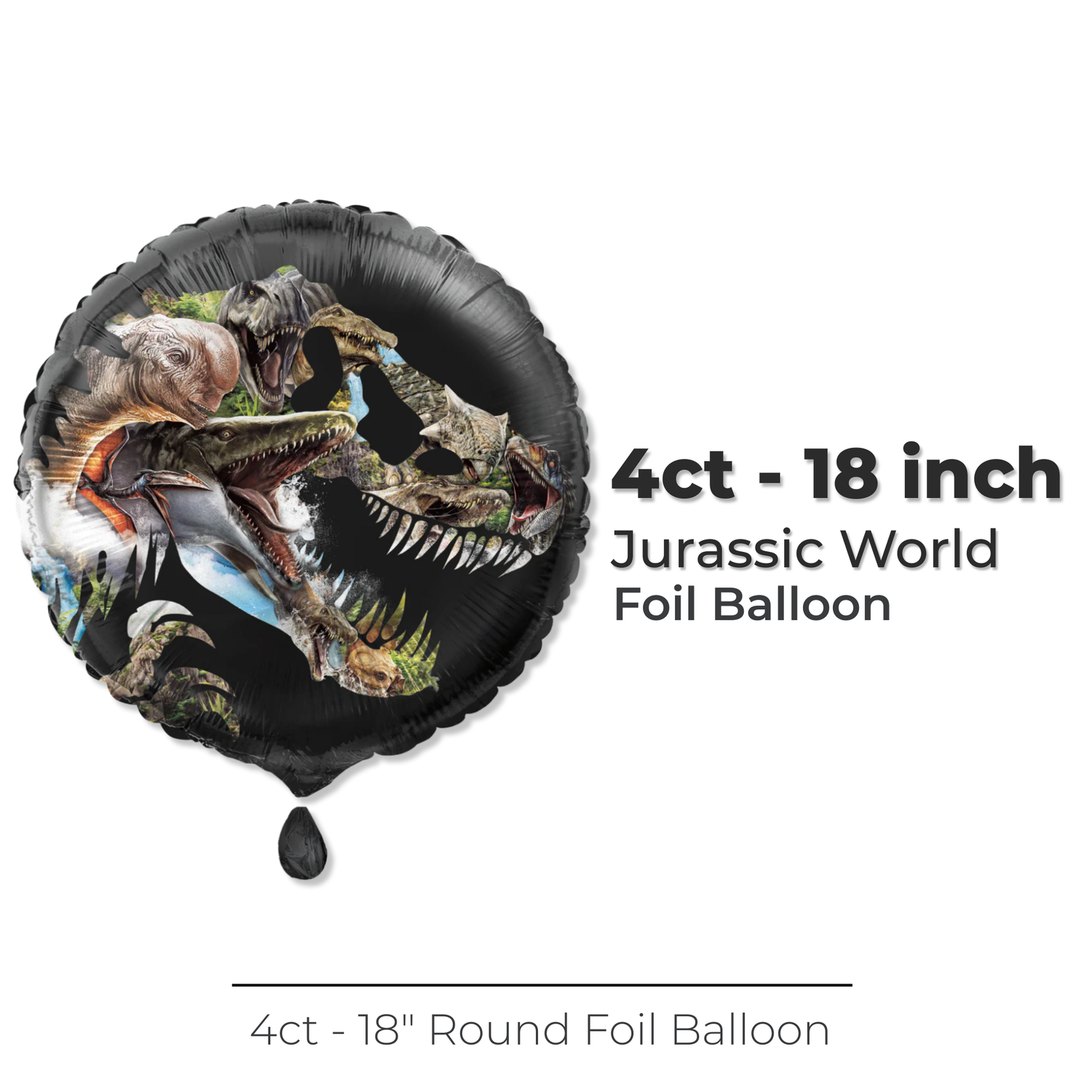 Jurassic World 4 18" Round Foil Balloon - Bulk