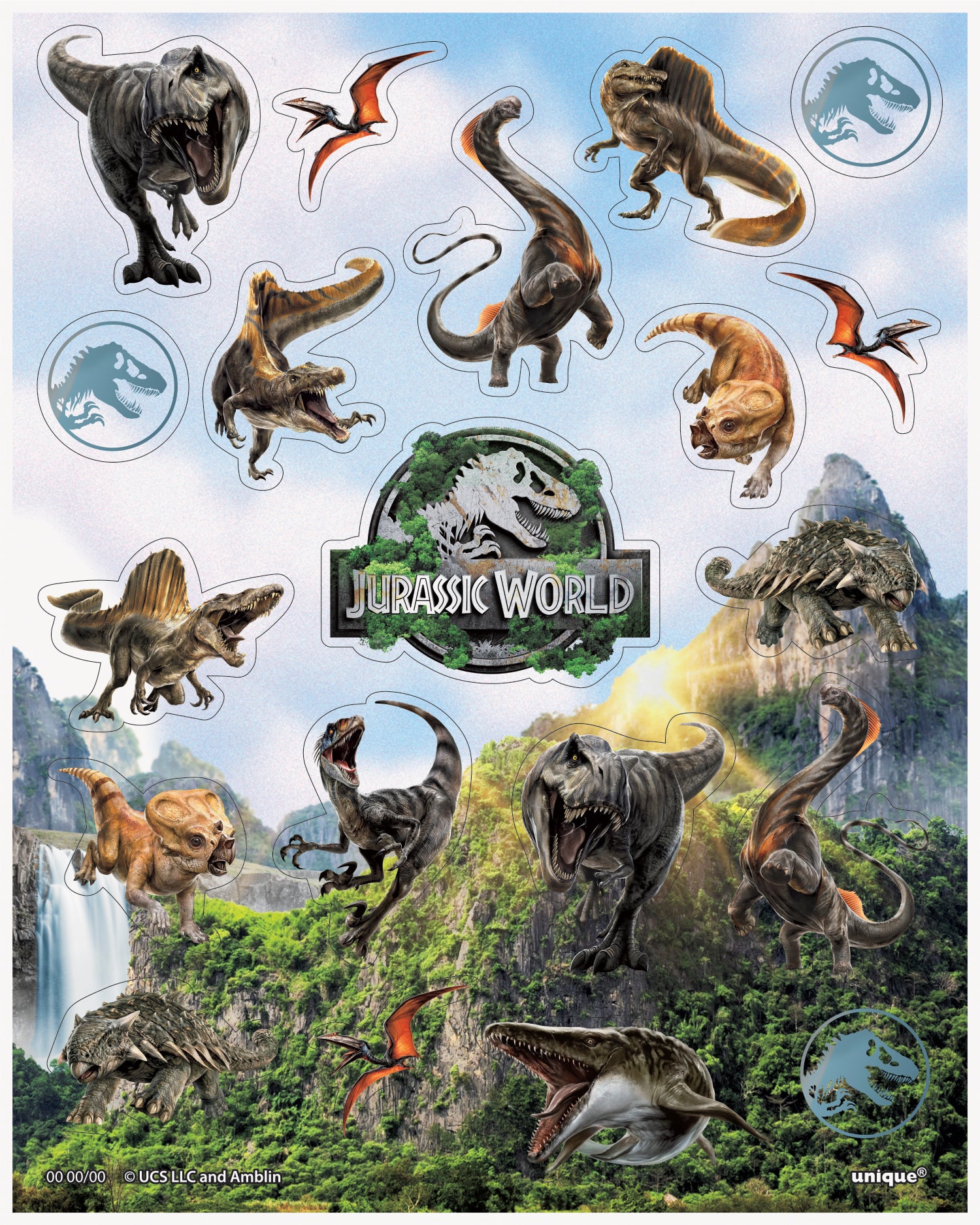 Jurassic World 4 Sticker Sheets, 4ct
