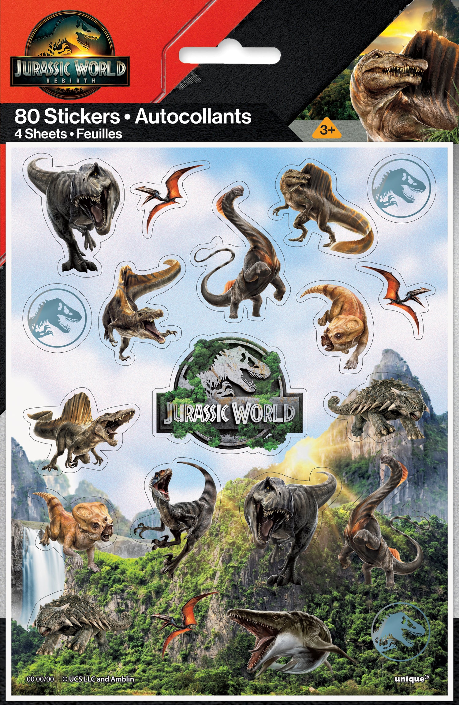 Jurassic World 4 Sticker Sheets, 4ct - Image 2