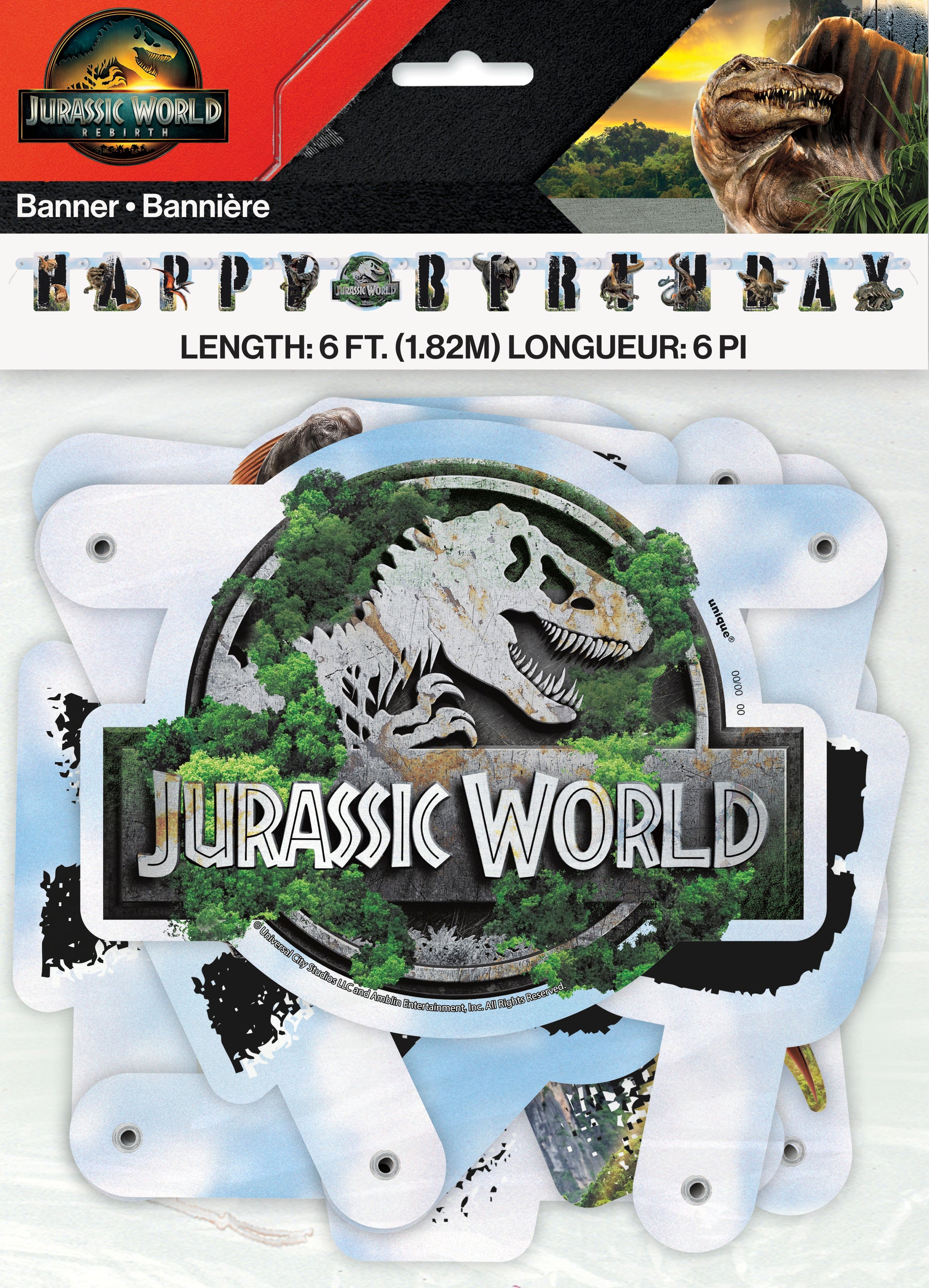Jurassic World 4 "Happy Birthday" 75" Jointed Banner - Image 2