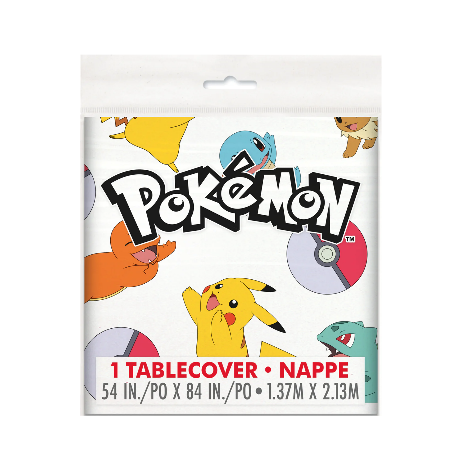 Pokémon Rectangular Plastic Table Cover, 54" x 84" - Short Fold