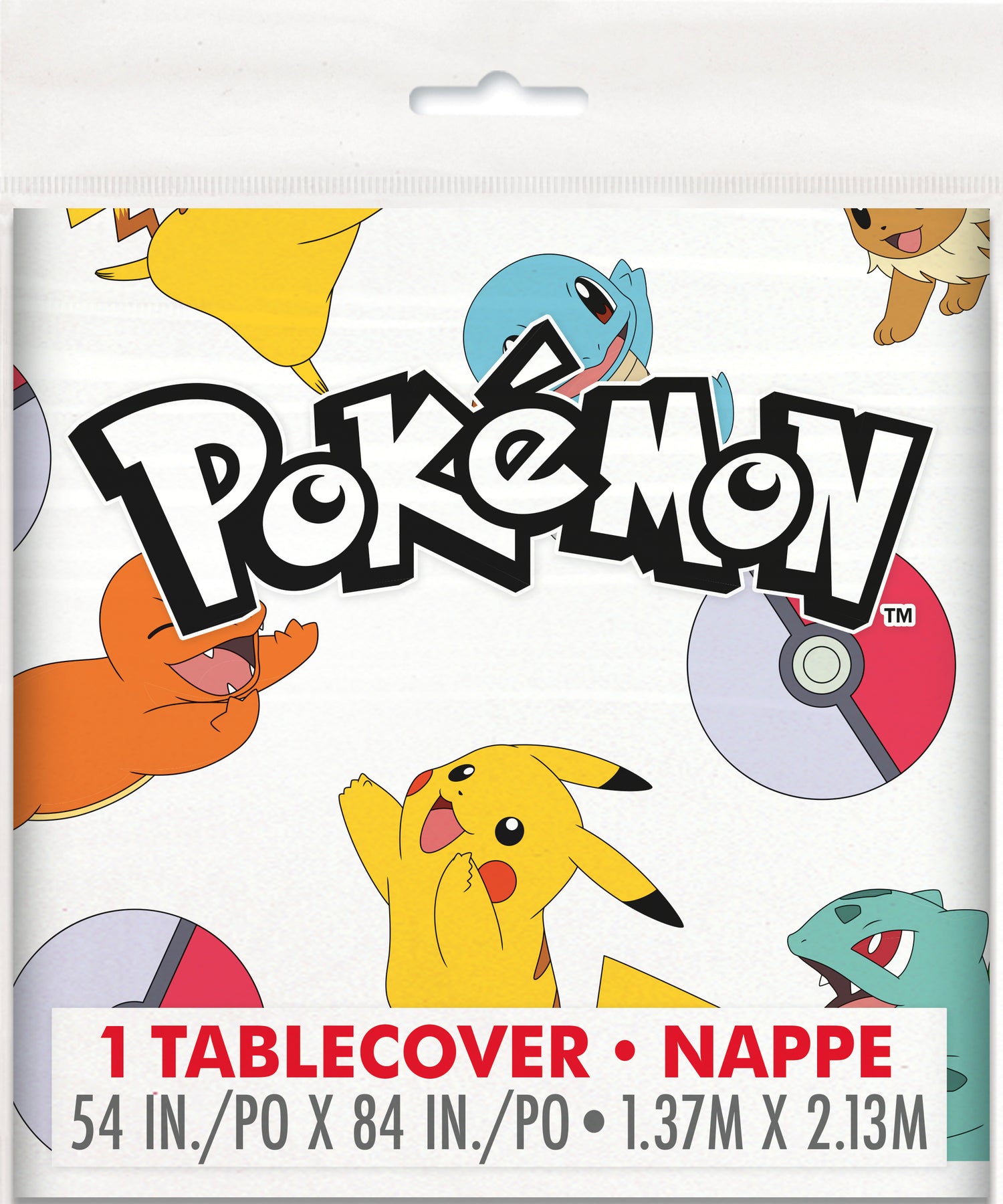 Pokémon Rectangular Plastic Table Cover, 54" x 84" - Short Fold
