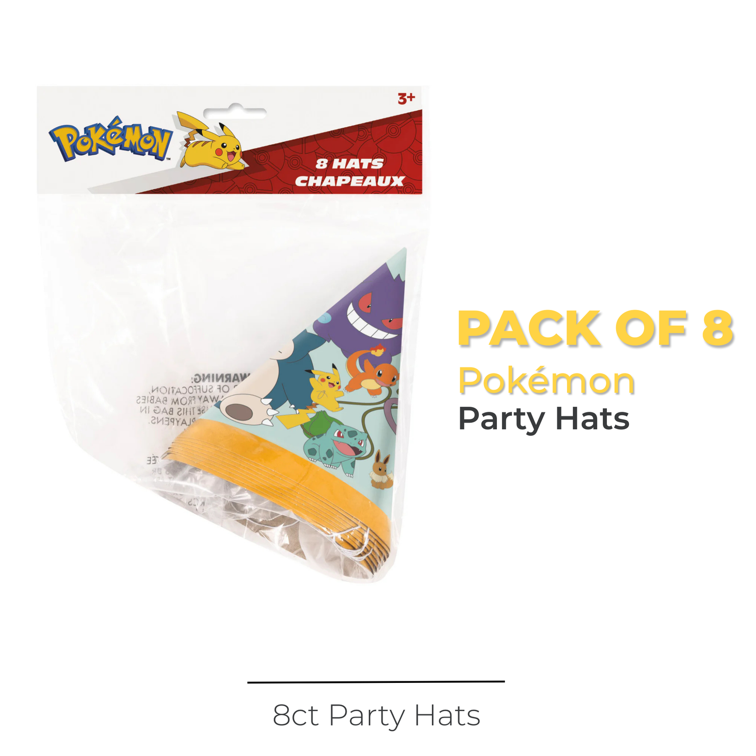 Pokémon Party Hats, 8ct
