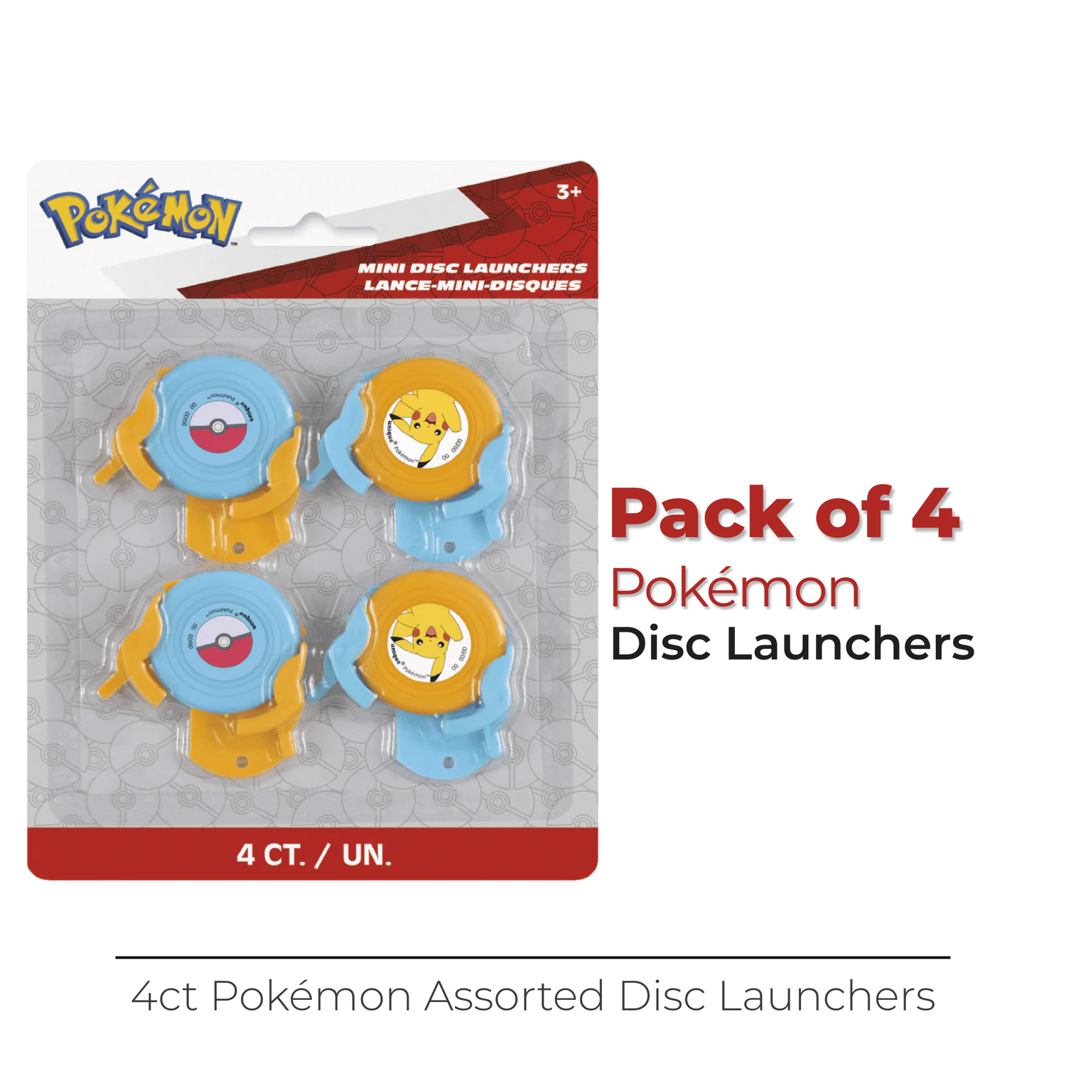 Pokémon Assorted Disc Launchers, 4ct