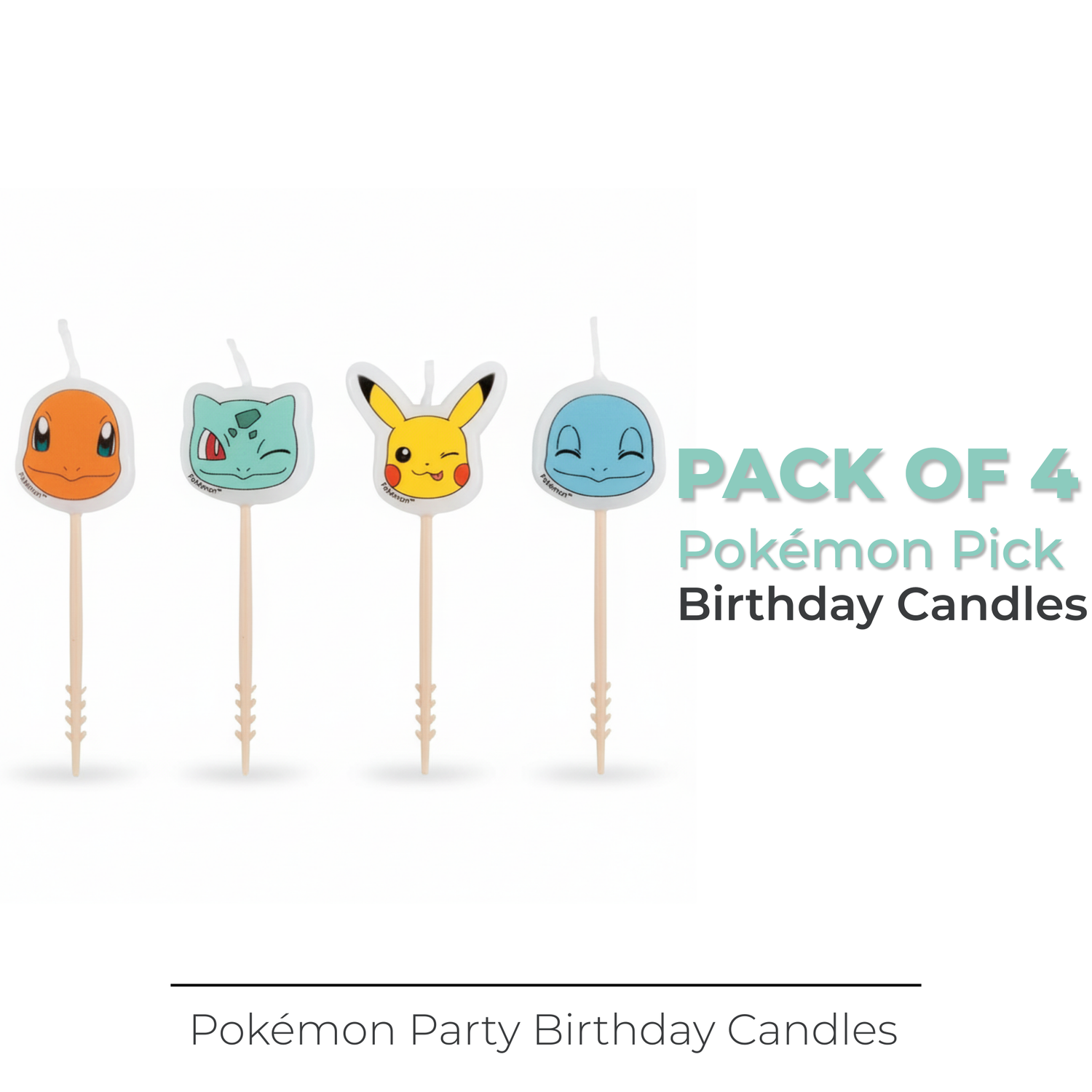Pokémon Pick Birthday Candles, 4ct