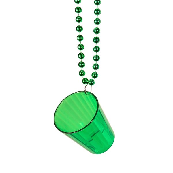 Green Shot Glass Necklace