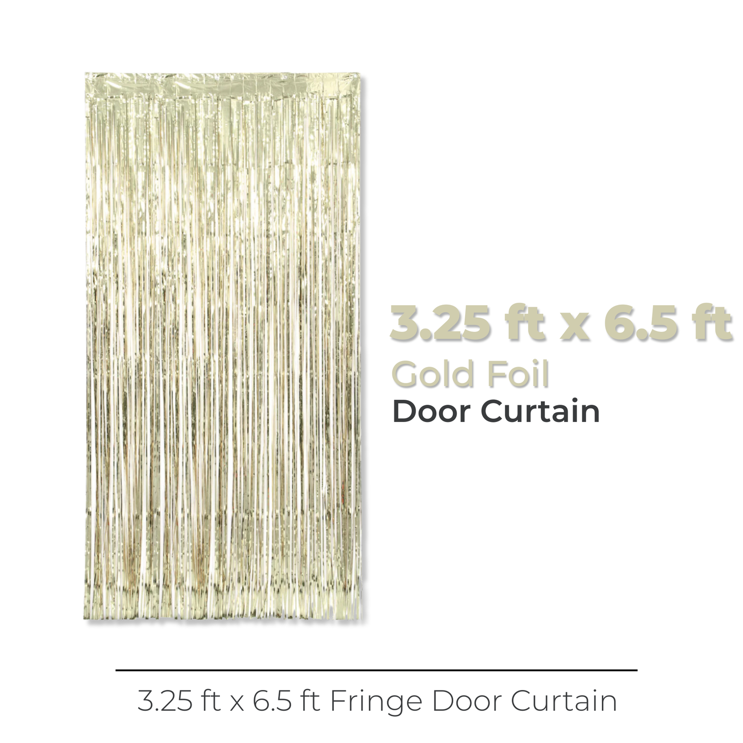 Gold Foil Fringe Door Curtain, 3.25 ft x 6.5 ft