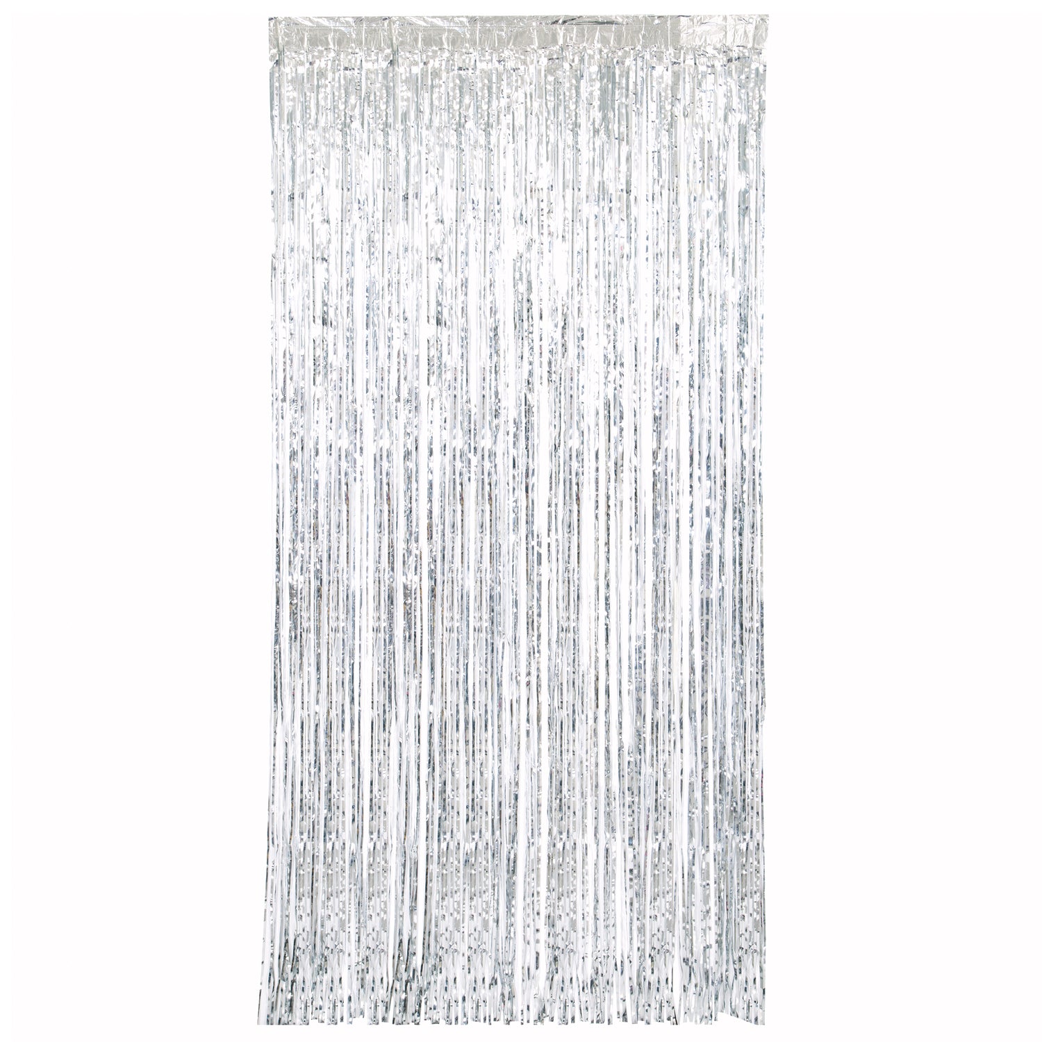 Silver Foil Fringe Door Curtain, 3.25 ft x 6.5 ft