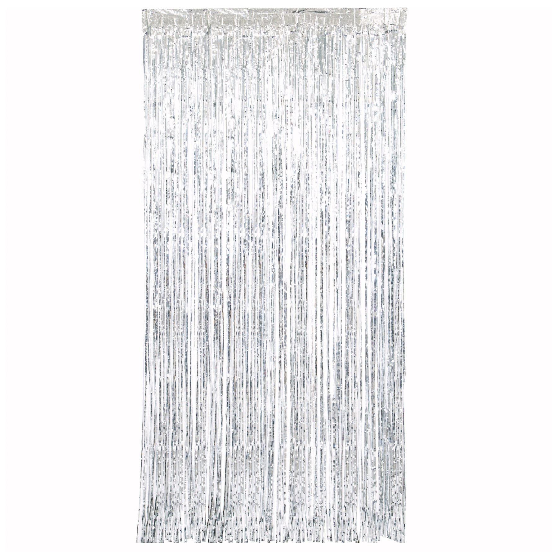 Silver Foil Fringe Door Curtain, 3.25 ft x 6.5 ft