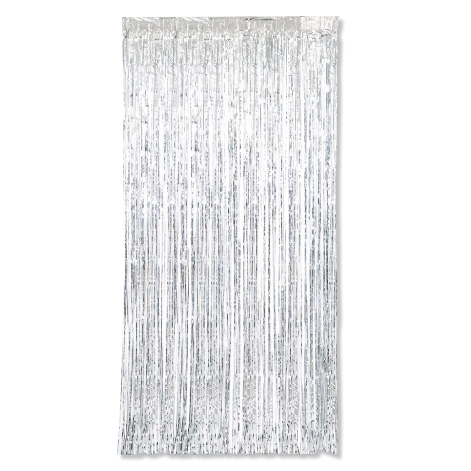 Silver Foil Fringe Door Curtain, 3.25 ft x 6.5 ft