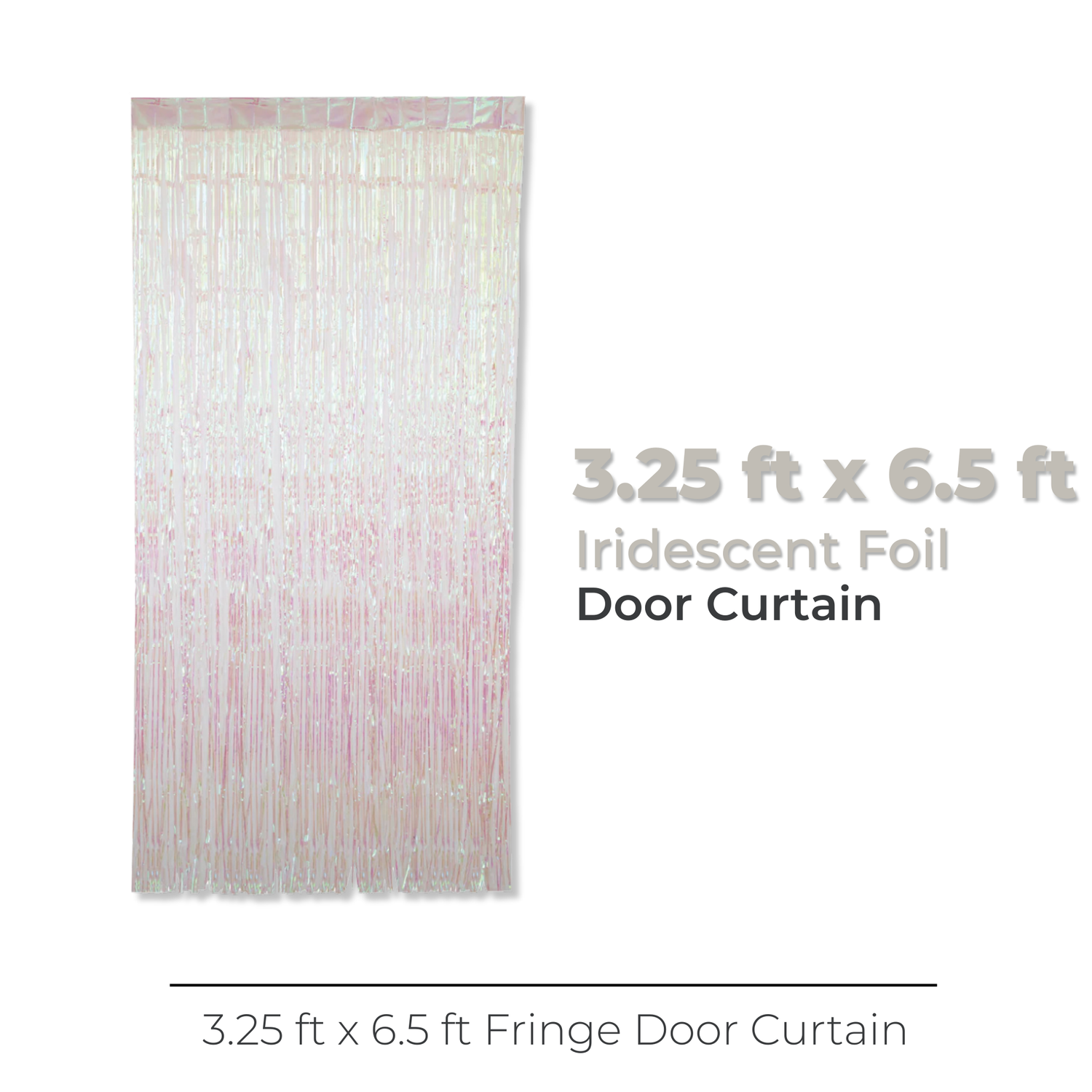 Iridescent Foil Fringe Door Curtain, 3.25 ft x 6.5 ft