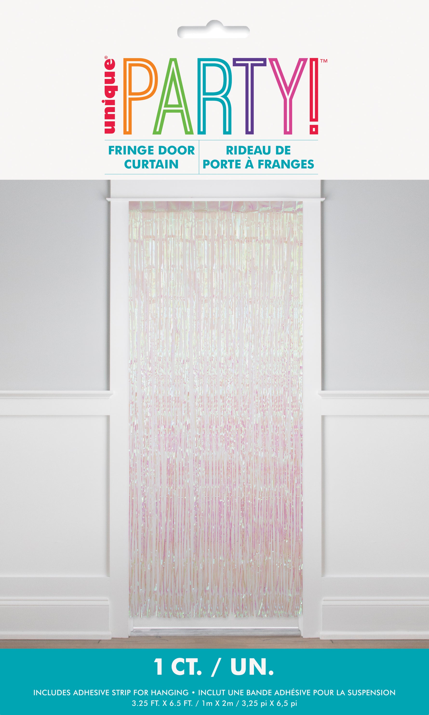 Iridescent Foil Fringe Door Curtain, 3.25 ft x 6.5 ft - Image 2